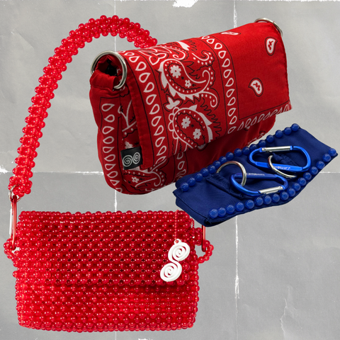 SUPER COMBO | GLOSSY RED + PAISLEY + BLUE